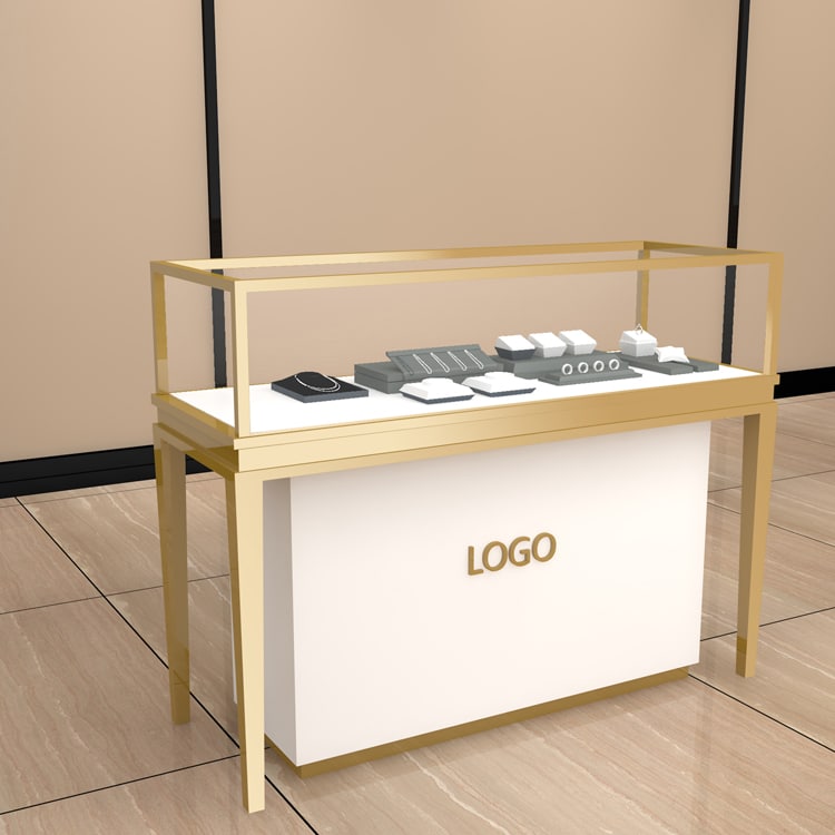 Premium Gold-Trimmed Jewelry Watch Shop Showcase Counter